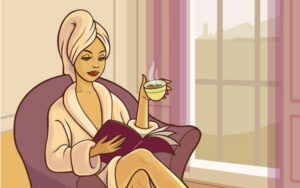 me-time lady tea cup