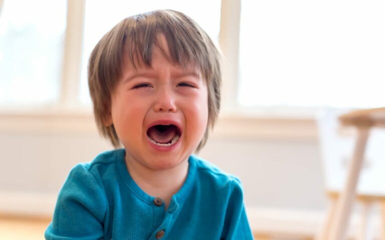 tantrum little boy screaming and crying